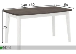 Jatkettava ruokapöytä Palermo 140-180x90 cm