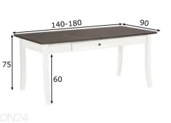 Jatkettava ruokapöytä Palermo 140-180x90 cm