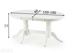 Jatkettava ruokapöytä 150/190x90 cm