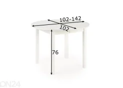 Jatkettava ruokapöytä 102/142x102 cm