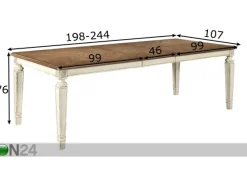 Jatkettava ruokapöytä 198/244x107 cm