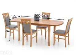 Jatkettava ruokapöytä 160/240x90 cm