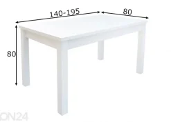 Jatkettava ruokapöytä 140-195x80 cm