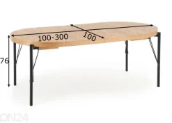 Jatkettava ruokapöytä 100/300x100 cm