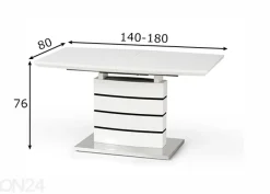 Jatkettava ruokapöytä 140-180x80 cm