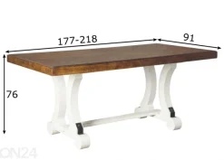 Jatkettava ruokapöytä 177/218x91 cm