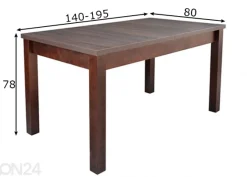 Jatkettava ruokapöytä 140-195x80 cm