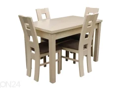 Jatkettava ruokapöytä 70x120-160 cm + 4 tuolia