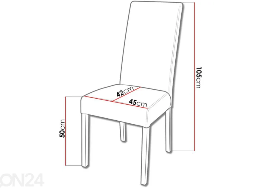 Jatkettava ruokapöytä 90x160-210 cm + 6 tuolia