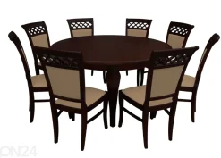 Jatkettava ruokapöytä 150x150-200 cm + 8 tuolia