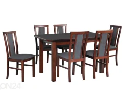 Jatkettava ruokapöytä 80x140-180 cm + 6 tuolia