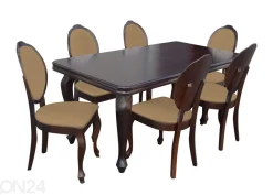 Jatkettava ruokapöytä 90x170-250 cm + 6 tuolia