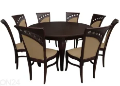 Jatkettava ruokapöytä 150x150-200 cm + 8 tuolia