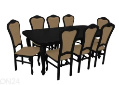 Jatkettava ruokapöytä 90x160-210 cm + 8 tuolia