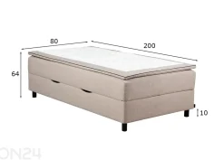 Jenkkisänky vuodevaatelaatikolla RMPLux 80x200 cm