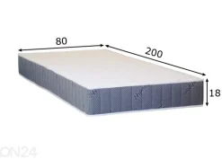 Joustinpatja HYPNOS LUNA (pocket 1,8, puuvilla, villa) 80x200 cm