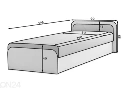 Joustinsänky vuodevaatelaatikolla Pamela 80x190 cm