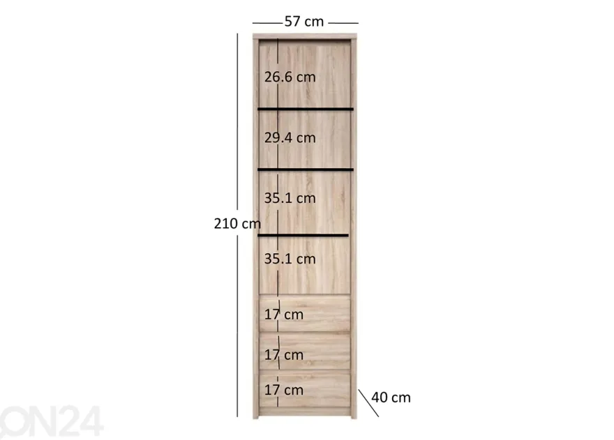 Kaappi Norton 57 cm
