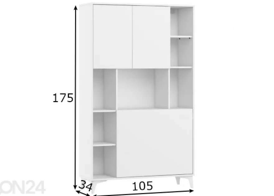 Kaappi / sihteerinkaappi Lissy 105 cm