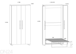 Kaappisänky Bweeng 90x200 cm