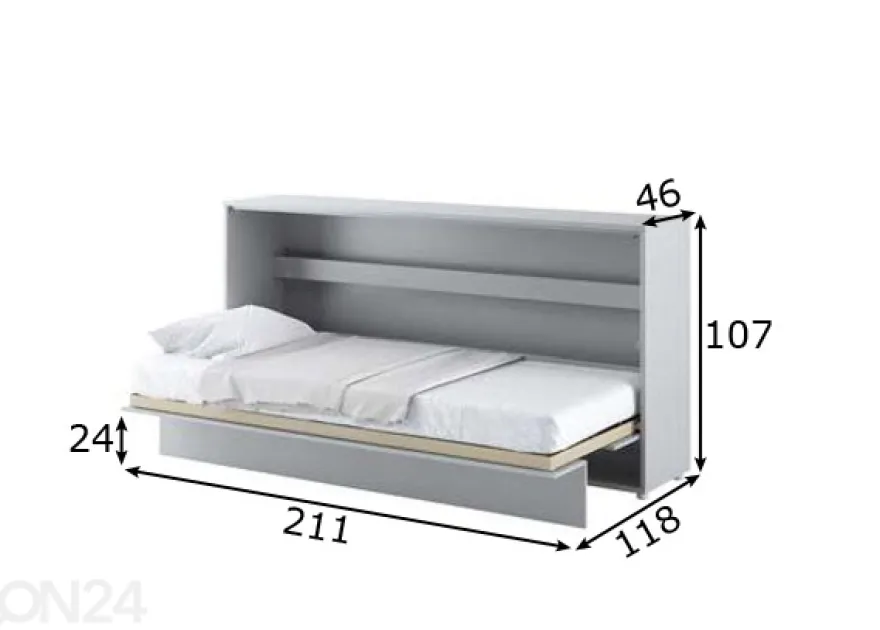 Kaappisänky Lenart BED CONCEPT 90x200 cm