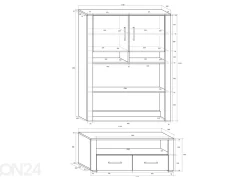 Kaappi / TV-taso Char 110 cm