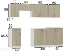 Keittiökalusteet 240 cm