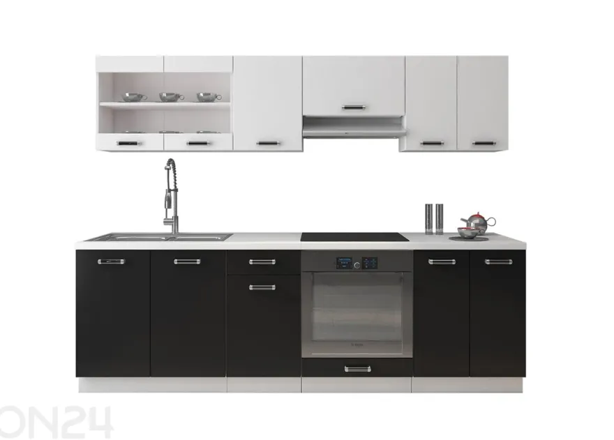 Keittiökalusteet Omega I 240 cm + LED
