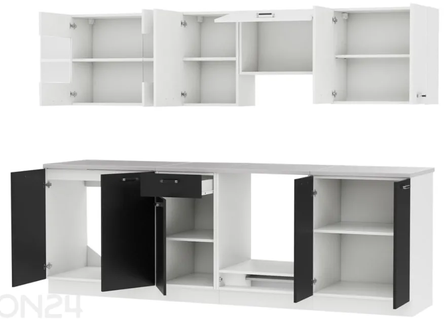 Keittiökalusteet Omega I 240 cm + LED