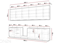 Keittiökalusteet Solea II 330 cm + LED
