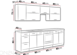 Keittiökalusteet Vigo II 260 cm