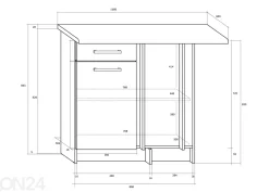 Keittiön kulmakaappi Mizen 80 cm