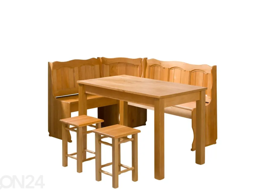 Keittiön kulmapenkki, tuolit ja pöytä