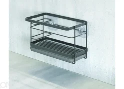 Keittiötarviketeline seinälle Tokyo UFIX, 22x13x14 cm, musta
