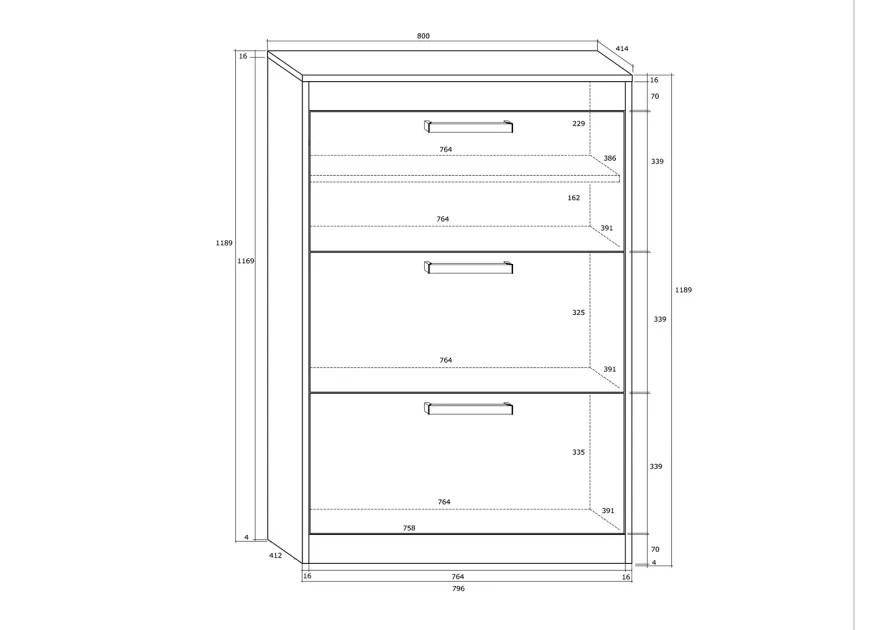 Kenkäkaappi Cobhy 80 cm