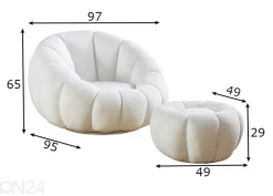 Kääntyvä nojatuoli ja rahi Blossom