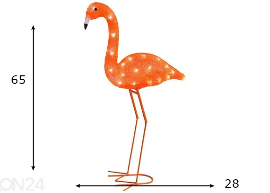 Koristeellinen flamingonmuotoinen LED-valaisin