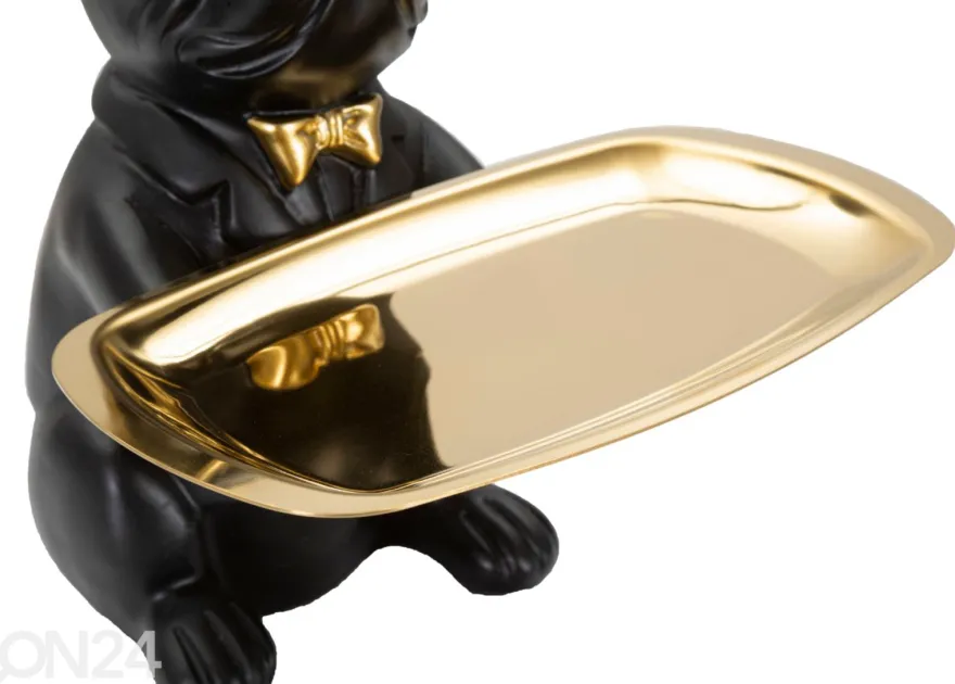 Koriste-esine / tarjotin Bull Dog, musta