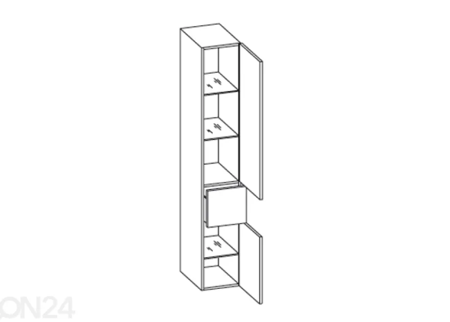 Korkea kylpyhuoneen kaappi 327