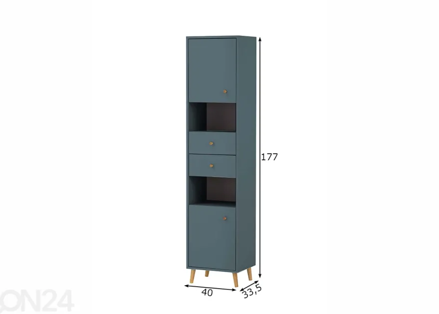 Korkea kylpyhuoneen kaappi Bjarne 40 cm