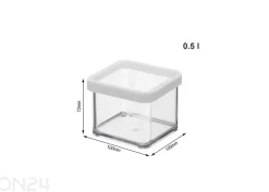 Kuiva-aineiden säiltysastia neliönmuotoinen, Loft 500 ml