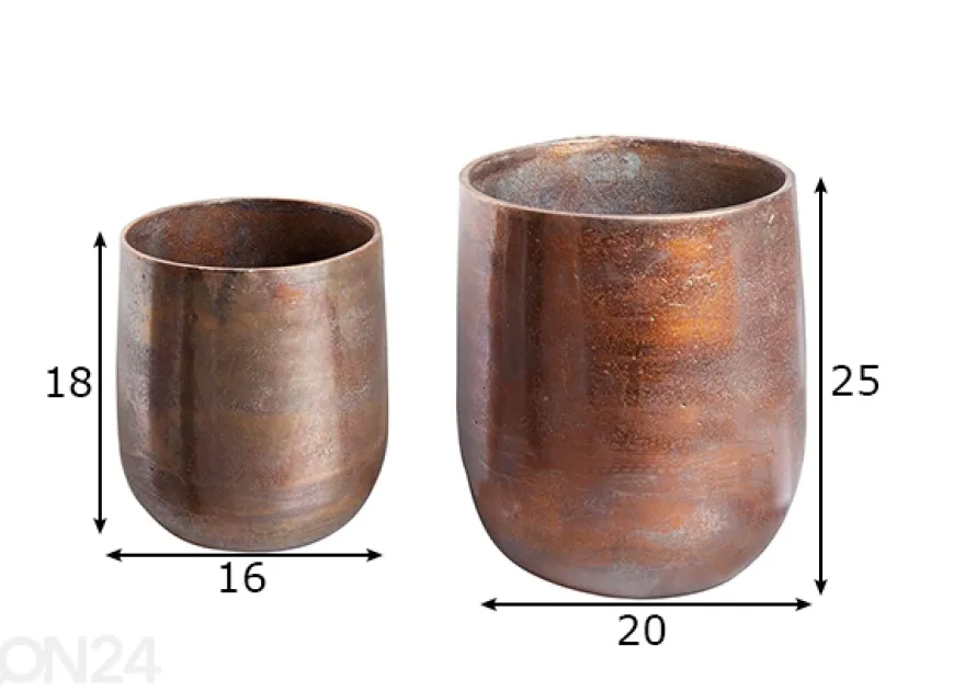 Kukkaruukut Copper S, 2 kpl