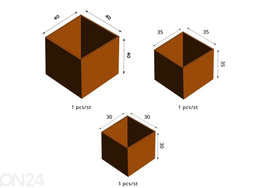 Kukkaruukut Cor-Ten teräksestä Fiora 3