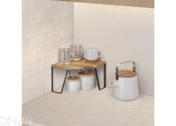 Kulmahylly 1 kpl York, musta + akaasiapuu