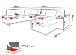 Kulmavuodesohva vuodevaatelaatikolla Melbourne
