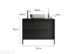 Kylpyhuoneen kaappi pesualtaalla Steel 92 cm