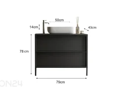 Kylpyhuoneen kaappi pesualtaalla Steel 79 cm