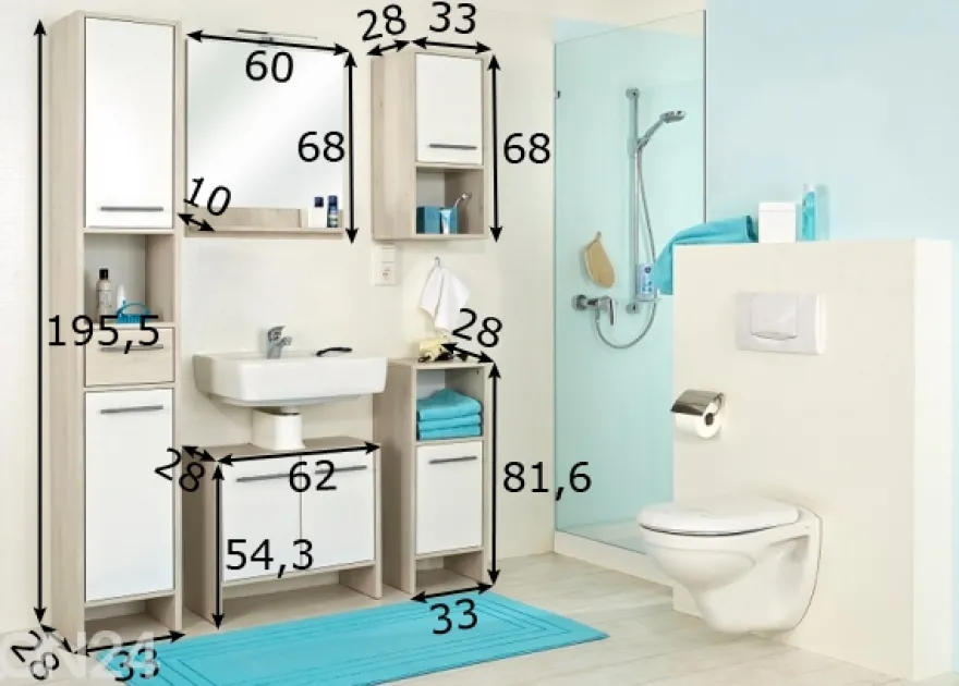 Kylpyhuoneen kalusteet 350