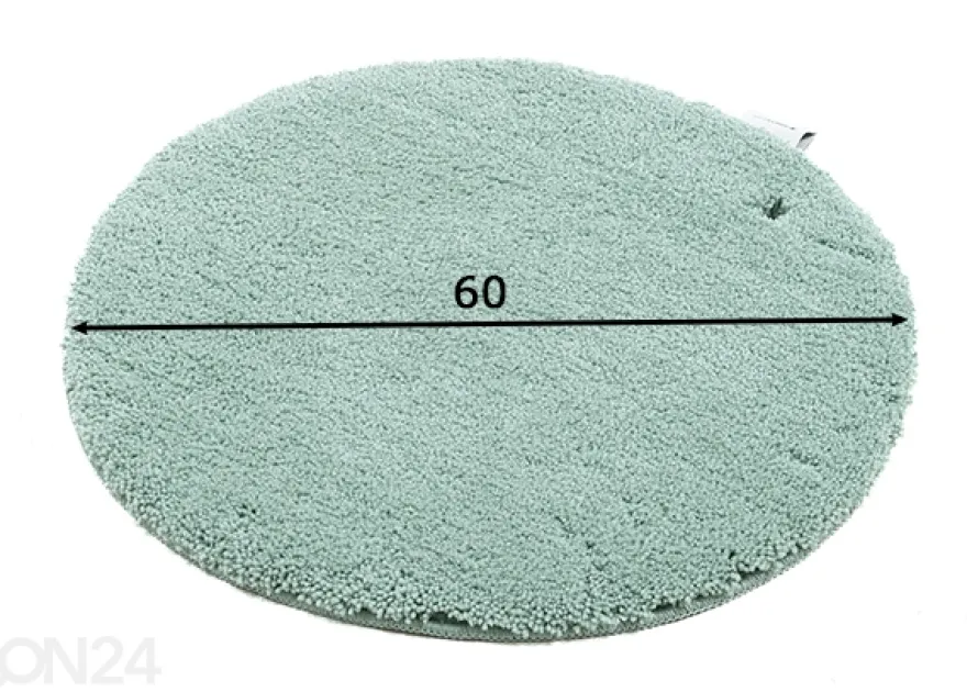Kylpyhuoneen matto om Tailor Cozy Bath Uni Ø60 cm, mintunvihreä