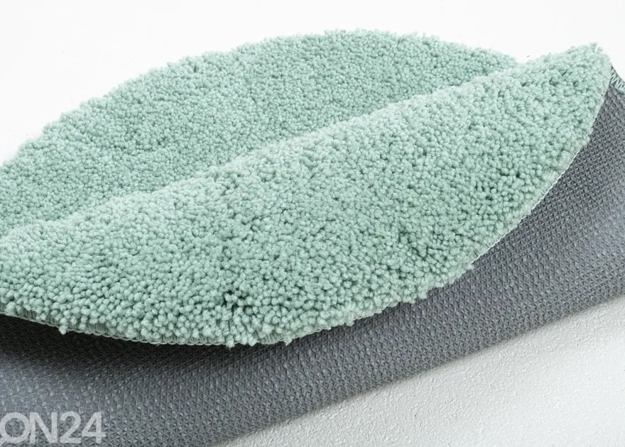 Kylpyhuoneen matto om Tailor Cozy Bath Uni Ø60 cm, mintunvihreä